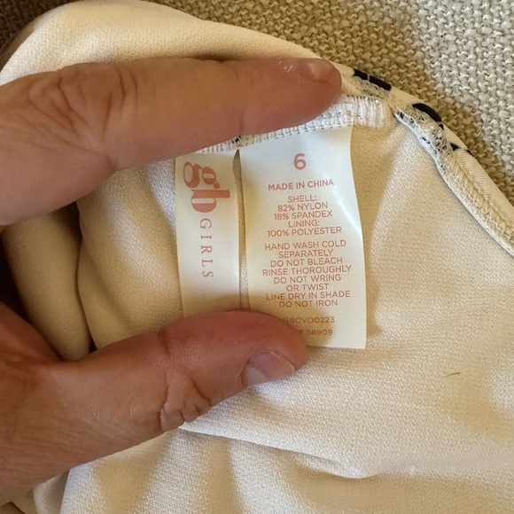 GB girls Black and White Kids Swim One Piece - Picture 3 of 5